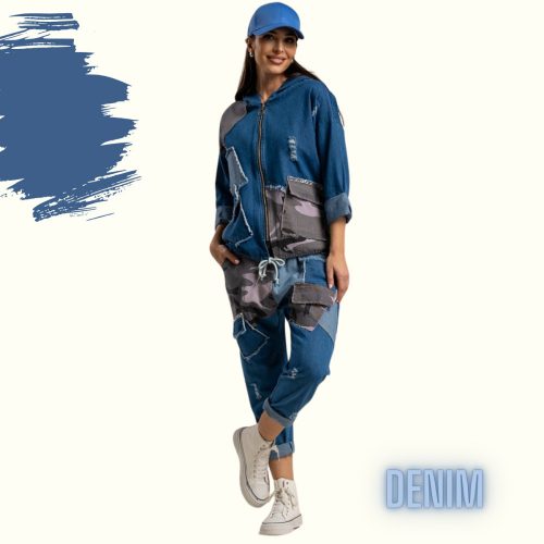 FLOOW - DENIM prémium szett kapucnis felső és nadrág