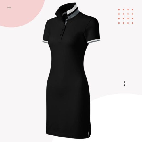 FLOOW DRESS sportos, női pólóruha galléros, FEKETE színben, XL