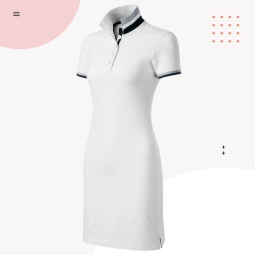 FLOOW DRESS sportos, női pólóruha galléros, FEHÉR színben, M